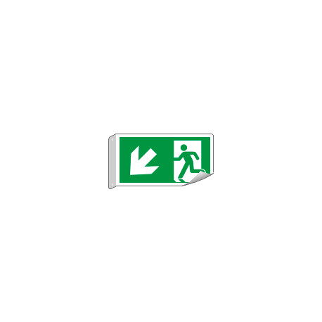 Cartello bifacciale flessibile uscita basso sinistra EN ISO 7010