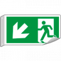 Cartello bifacciale flessibile uscita basso sinistra EN ISO 7010