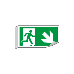 Cartello bifacciale flessibile uscita basso destra EN ISO 7010