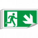 Cartello bifacciale flessibile uscita basso destra EN ISO 7010