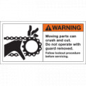 Etichetta segnaletica bordo macchina warning moving parts