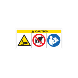 Etichetta segnaletica bordo macchina caution