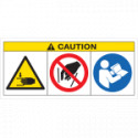 Etichetta segnaletica bordo macchina caution