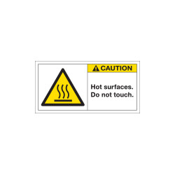 Etichetta segnaletica bordo macchina CAUTION HOT SURFACES