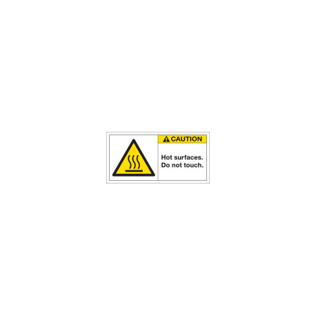Etichetta segnaletica bordo macchina CAUTION HOT SURFACES