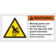 Etichetta segnaletica bordo macchina WARNING MOVING PARTS