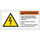 Etichetta segnaletica bordo macchina warning line VOLTAGE