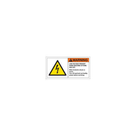 Etichetta segnaletica bordo macchina warning line VOLTAGE