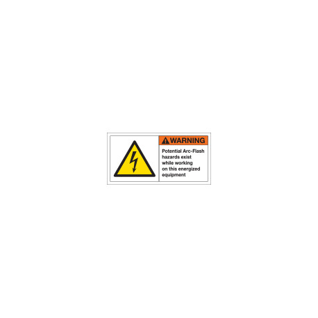 Etichetta segnaletica bordo macchina warning potential Arc-Flas