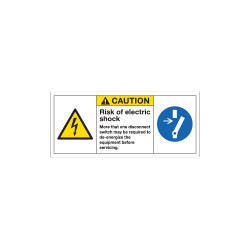 Etichetta segnaletica bordo macchina CAUTION RISK OF ELECTRIC