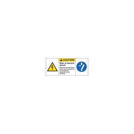 Etichetta segnaletica bordo macchina CAUTION RISK OF ELECTRIC