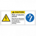 Etichetta segnaletica bordo macchina CAUTION RISK OF ELECTRIC
