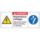Etichetta segnaletica bordo macchina DANGER HAZARDOUS VOLTAGE