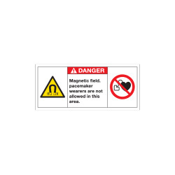 Etichetta segnaletica bordo macchina DANGER MAGNETIC FIELD