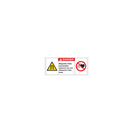 Etichetta segnaletica bordo macchina DANGER MAGNETIC FIELD