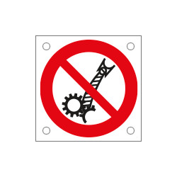 Cartello alluminio divieto uso cravatte sciarpe