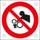 Foglio n. 5 etichette autoadesive divieto inserire mani ingranaggio