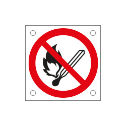 Cartello bordo macchina divieto uso fiamme libere EN ISO 7010