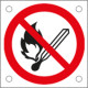 Cartello bordo macchina divieto uso fiamme libere EN ISO 7010