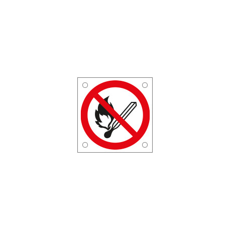 Cartello bordo macchina divieto uso fiamme libere EN ISO 7010