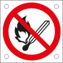 Cartello bordo macchina divieto uso fiamme libere EN ISO 7010