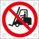 Cartello bordo macchina vietato l'accesso a carrelli. . . . EN ISO 7010