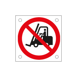 Cartello bordo macchina vietato l'accesso a carrelli. . . . EN ISO 7010