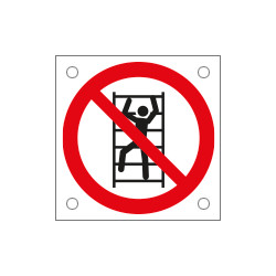 Cartello bordo macchina vietato arrampicarsi sugli scaffali ISO 7010