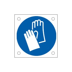 Cartello bordo macchina obbligo uso guanti protettivi EN ISO 7010