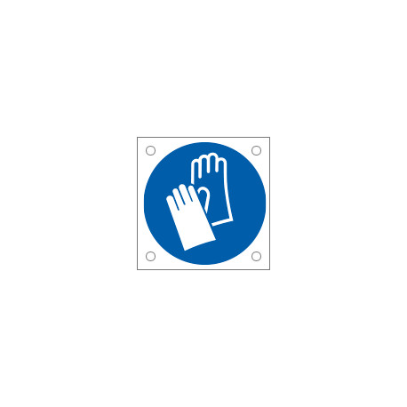 Cartello bordo macchina obbligo uso guanti protettivi EN ISO 7010