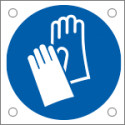 Cartello bordo macchina obbligo uso guanti protettivi EN ISO 7010