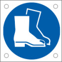 Cartello bordo macchina obbligo uso calzature sicurezza EN ISO 7010