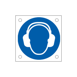 Cartello bordo macchina obbligo proteggere udito EN ISO 7010