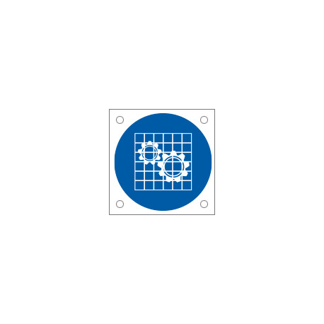 Cartello obbligo controllare le protezioni EN ISO 7010