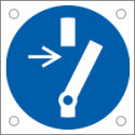 Cartello obbligo disconnettere il macchinario prima di. . . . EN ISO 7010