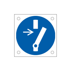 Cartello obbligo disconnettere il macchinario prima di. . . . EN ISO 7010