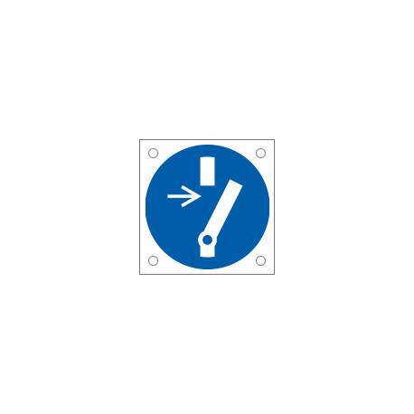 Cartello obbligo disconnettere il macchinario prima di. . . . EN ISO 7010