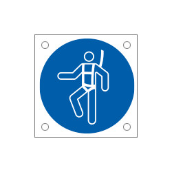 Cartello bordo macchina obbligo indossare imbracatura EN ISO 7010