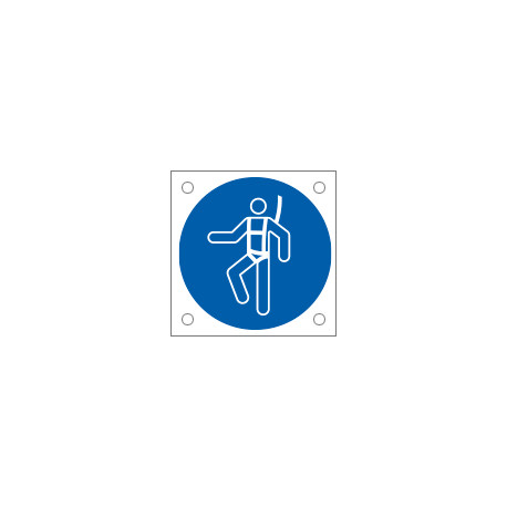 Cartello bordo macchina obbligo indossare imbracatura EN ISO 7010