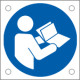 Cartello bordo macchina obbligo consultare manuale EN ISO 7010