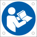 Cartello bordo macchina obbligo consultare manuale EN ISO 7010