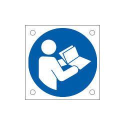 Cartello bordo macchina obbligo consultare manuale EN ISO 7010