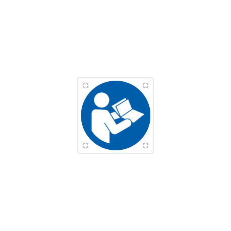 Cartello bordo macchina obbligo consultare manuale EN ISO 7010