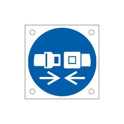 Cartello bordo macchina obbligo uso cintura di sicurezza EN ISO 7010
