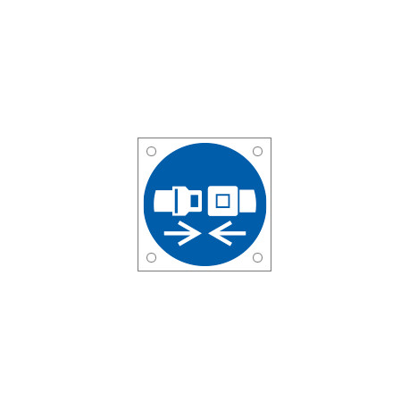 Cartello bordo macchina obbligo uso cintura di sicurezza EN ISO 7010