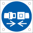 Cartello bordo macchina obbligo uso cintura di sicurezza EN ISO 7010