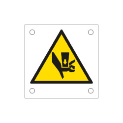 Cartello alluminio pericolo schiacciamento mano