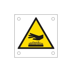 Cartello alluminio pericolo emissione calore