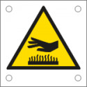 Cartello alluminio pericolo emissione calore