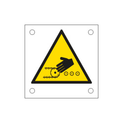 Foglio n. 5 etichette autoadesive pericolo giunzione nastro trasportat.